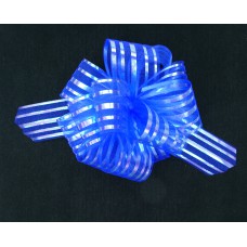 2" Wide Pull Bow Ribbon With 14 Loops - Turquoise Iridescent Solid and Sheer Striped Pull Bow  (Lot of 1 Pack) SALE ITEM